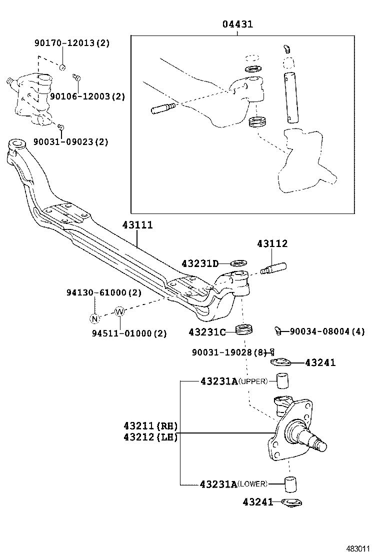 43111-37050 I BEAM, FRONT AXLE product image