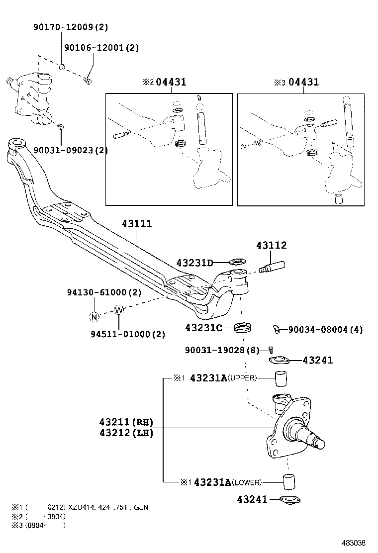 43202-37100 KNUCKLE, STEERING, LH product image