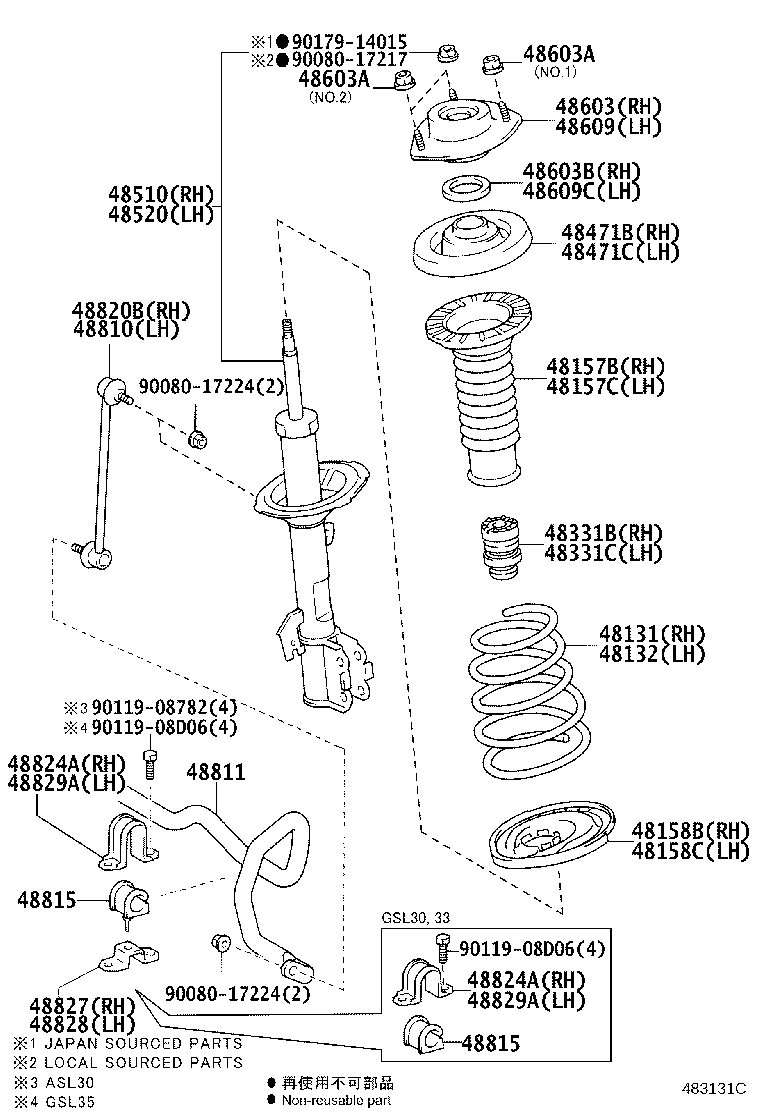 Toyota 48131-08010 SPRING, FRONT COIL, RH