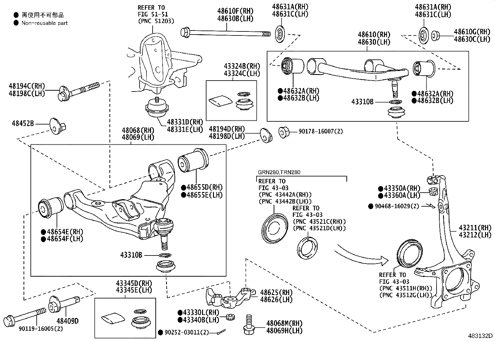 Toyota 43212-60240 KNUCKLE, STEERING, LH