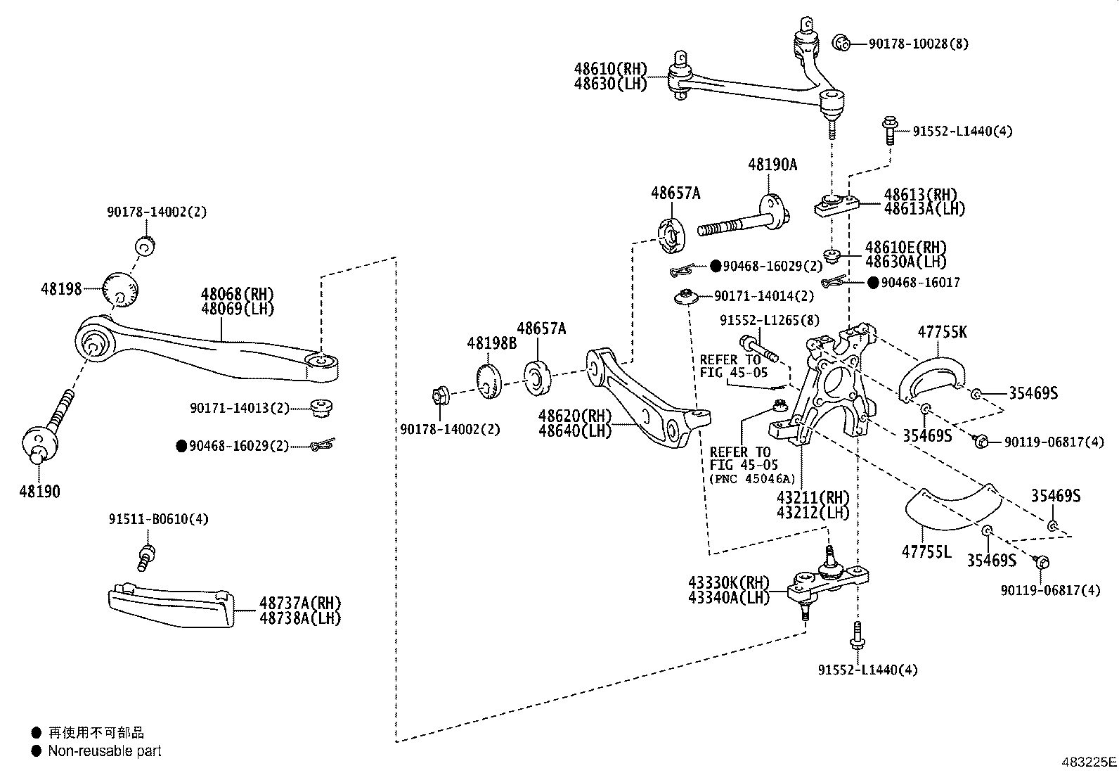 Toyota 43212-77010 KNUCKLE, STEERING, LH