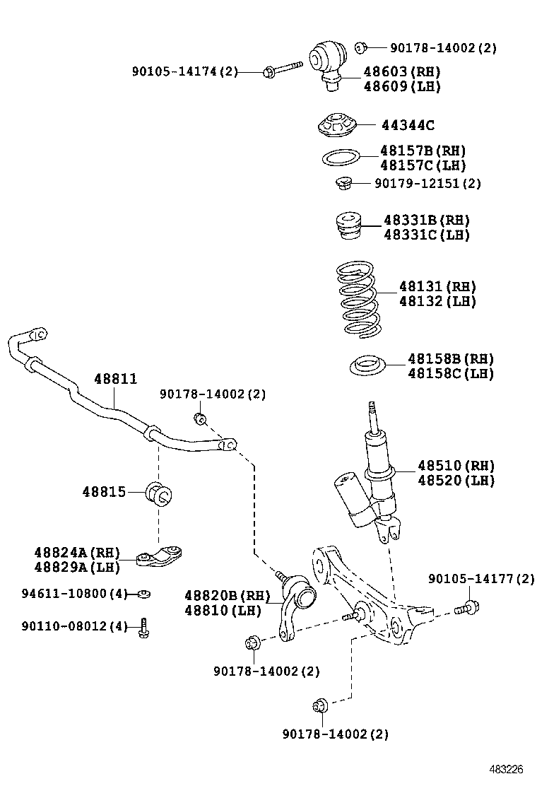 48131-77010 SPRING, FRONT COIL, RH product image