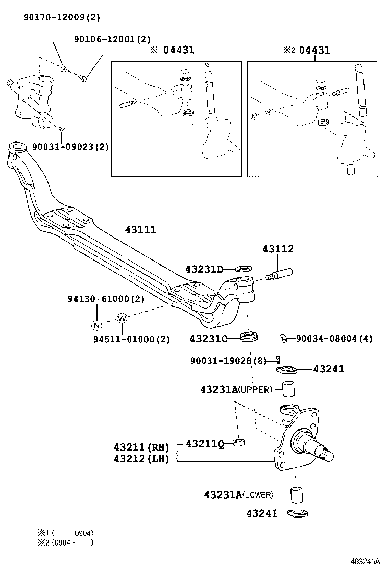 43330-89025 JOINT ASSY, LOWER BALL, FRONT RH product image