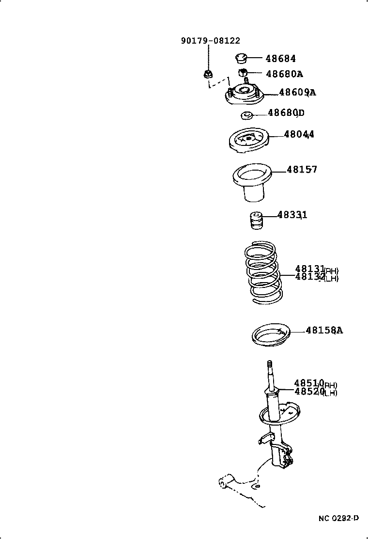 48131-02150 SPRING, FRONT COIL, LH product image