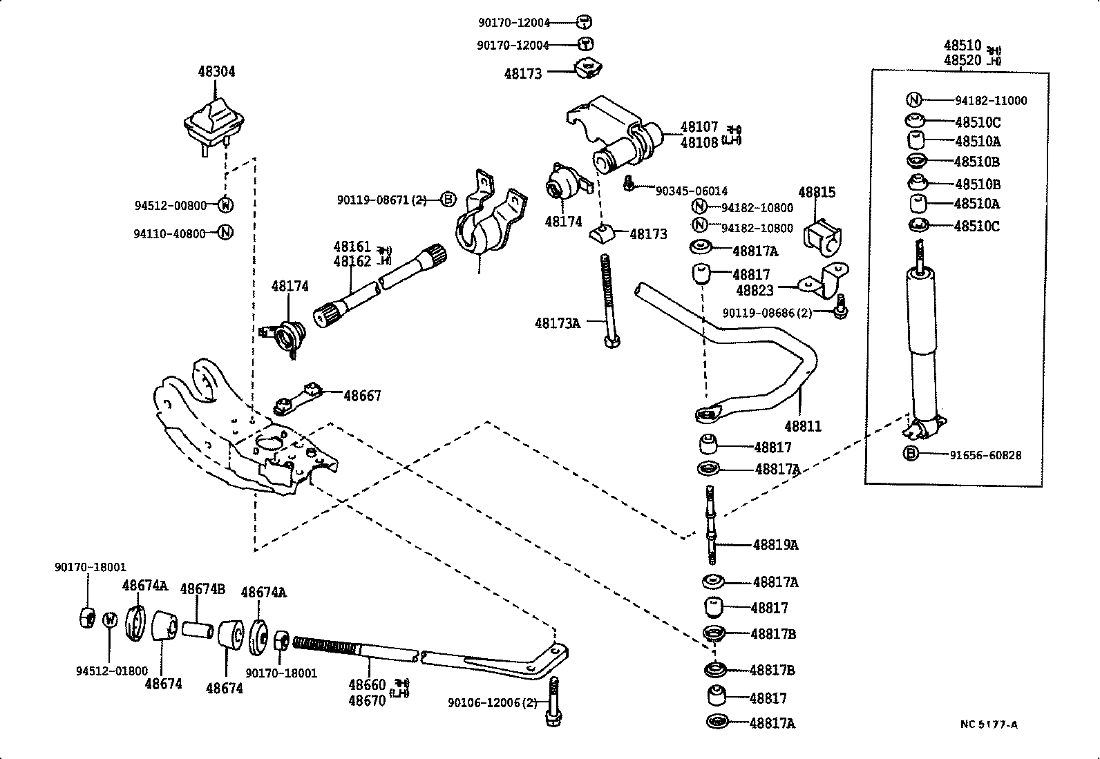 48161-04010 SPRING, TORSION BAR, RH product image