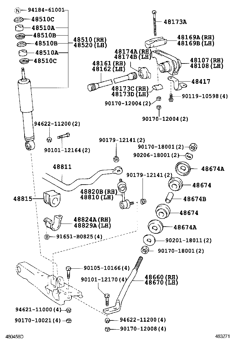48161-26440 SPRING, TORSION BAR, RH product image