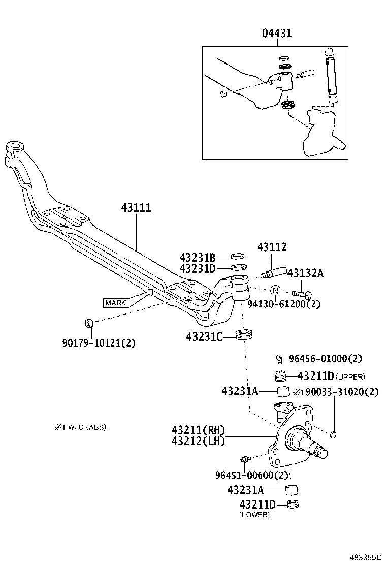 43202-37062 KNUCKLE, STEERING, LH product image
