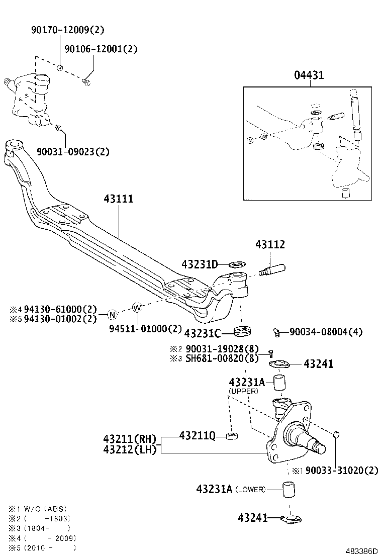 43202-37062 KNUCKLE, STEERING, LH product image