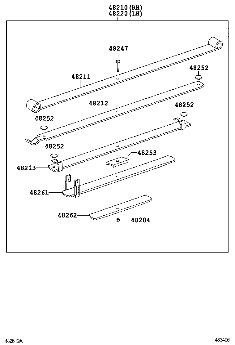 48215-0K410 LEAF, REAR SPRING, NO.5 product image