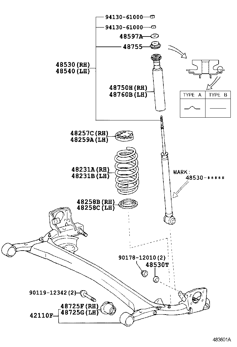 48231-52260 SPRING, COIL, REAR RH product image