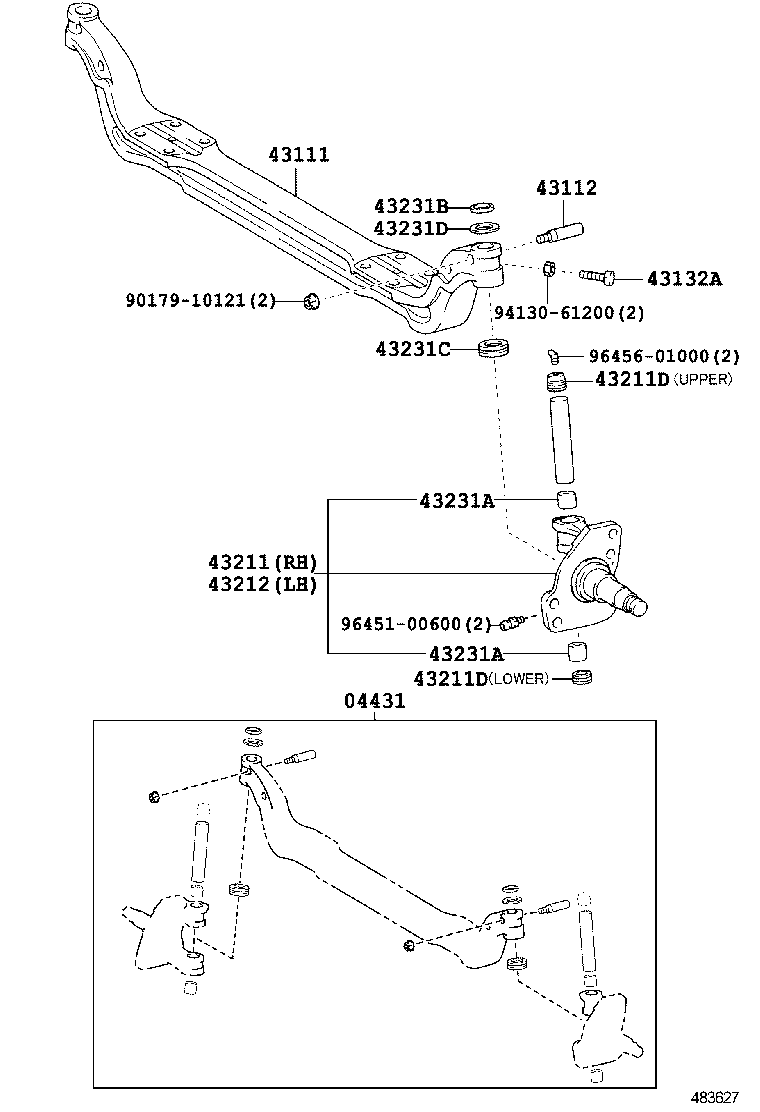 04431-37480 PIN KIT, STEERING KNUCKLE KING product image