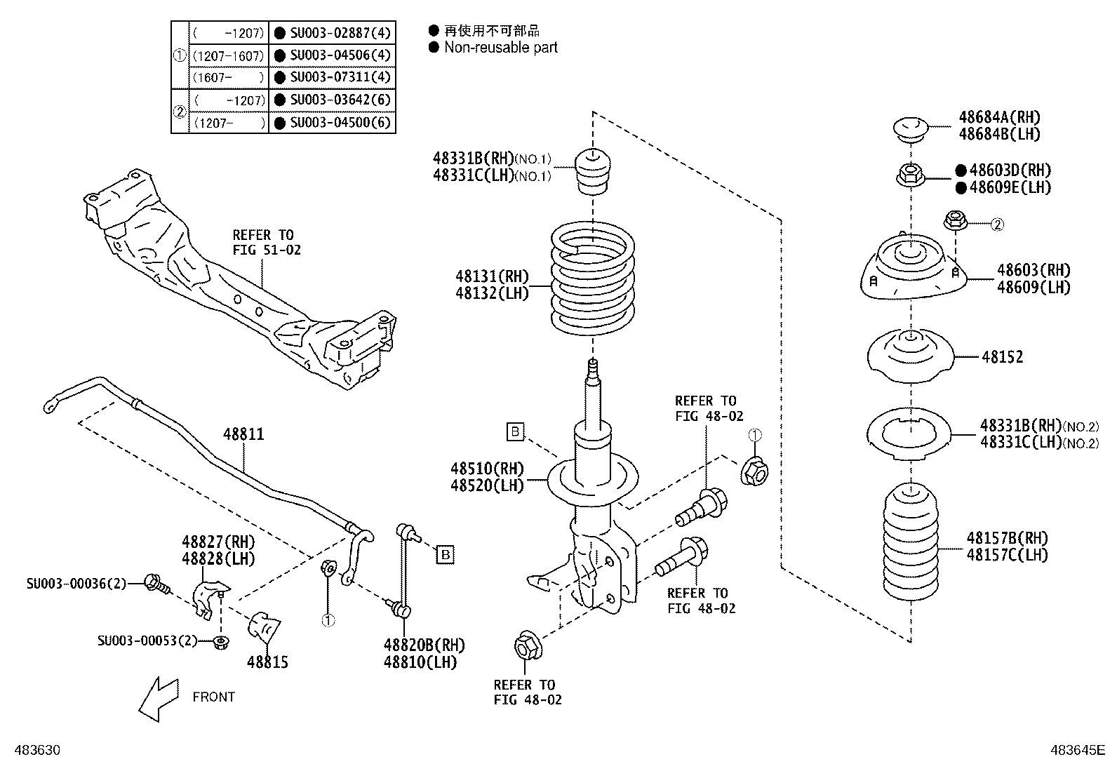 SU003-02868 NUT(FOR FRONT SUPPORT TO FRONT SHOCK ABSORBER RH) product image