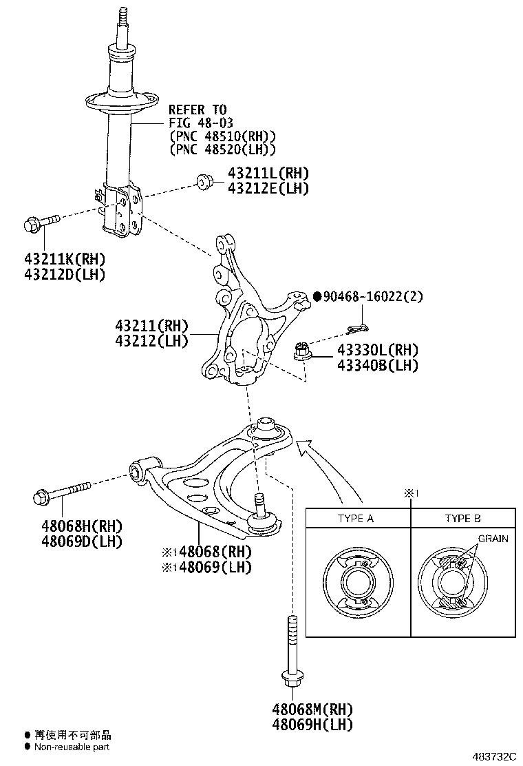 43212-0D220 KNUCKLE, STEERING, LH product image
