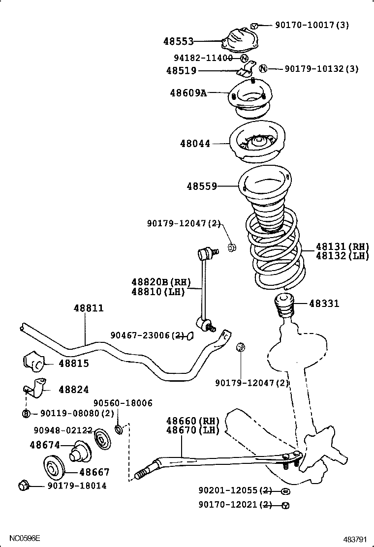 48131-2A160 SPRING, FRONT COIL, RH product image