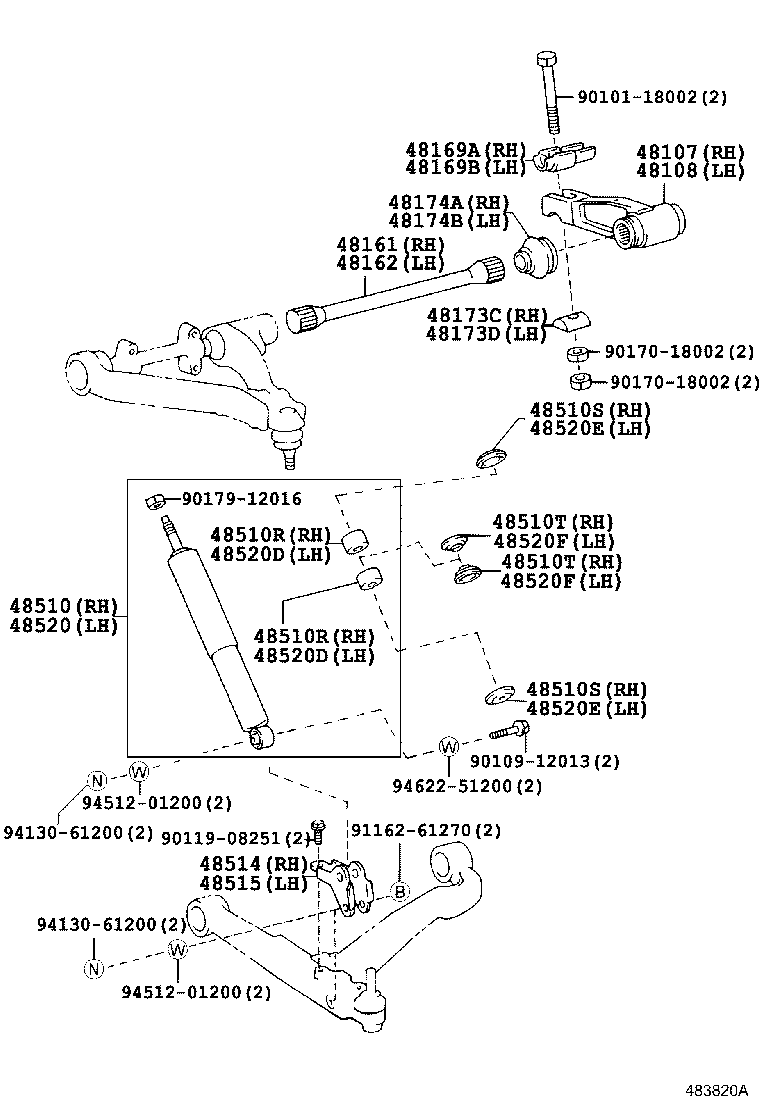 48108-0S010 ARM SUB-ASSY, ANCHOR, LH product image