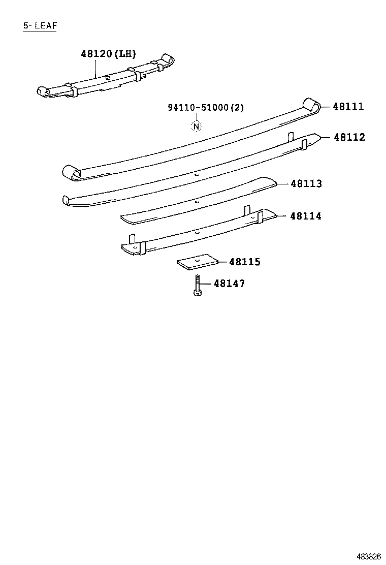 48111-2E020 LEAF, FRONT SPRING, NO.1 product image