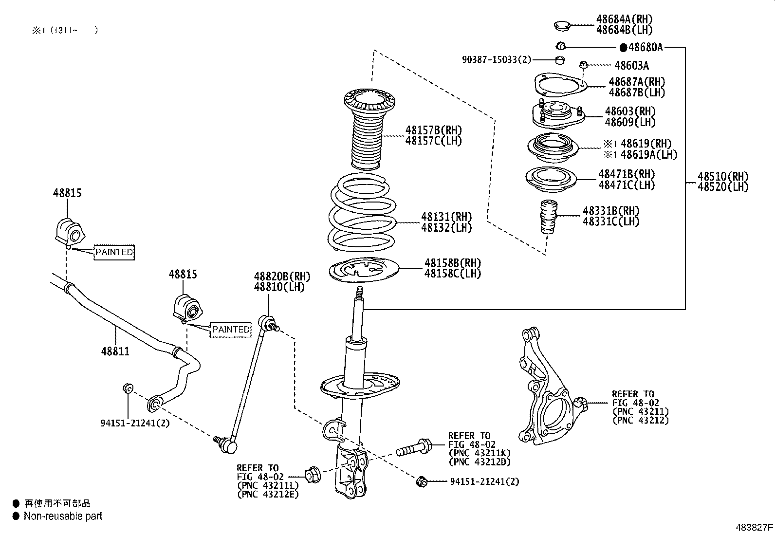48131-42800 SPRING, FRONT COIL, RH product image