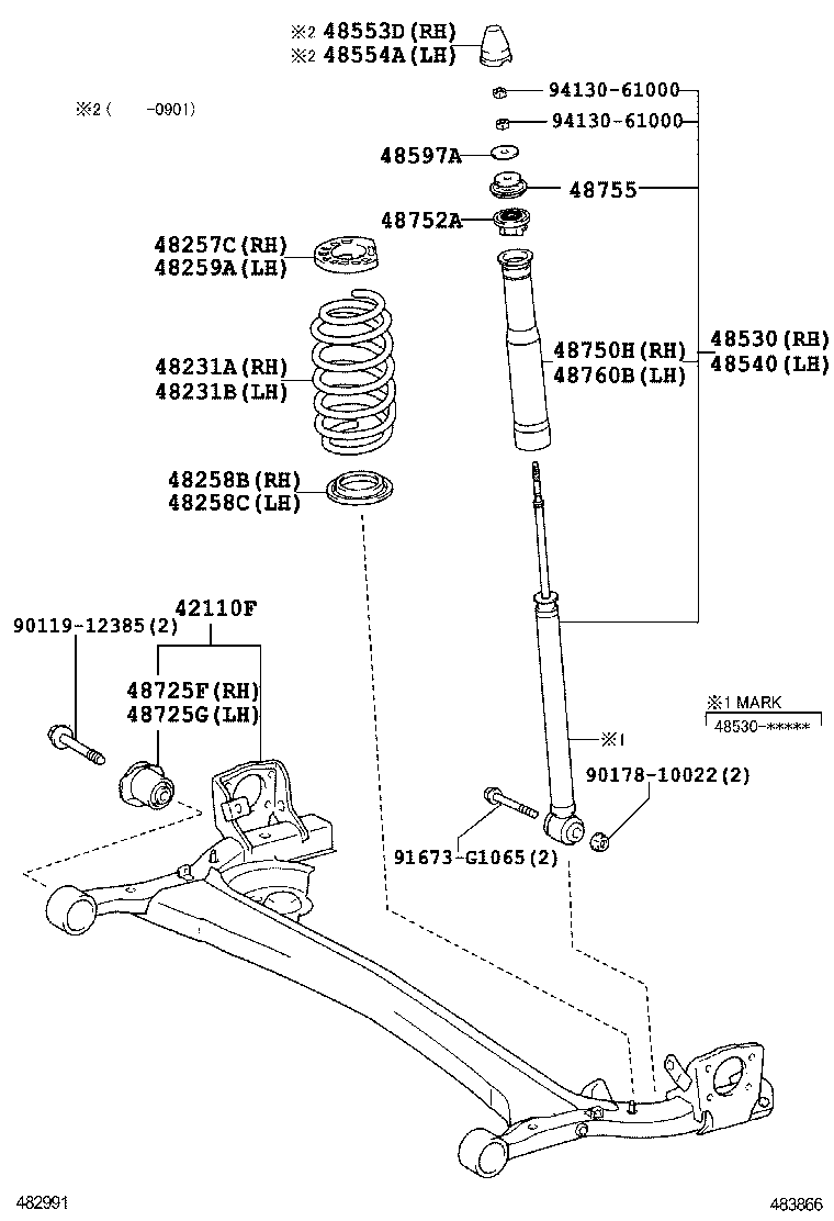 42110-52341 BEAM ASSY, REAR AXLE product image
