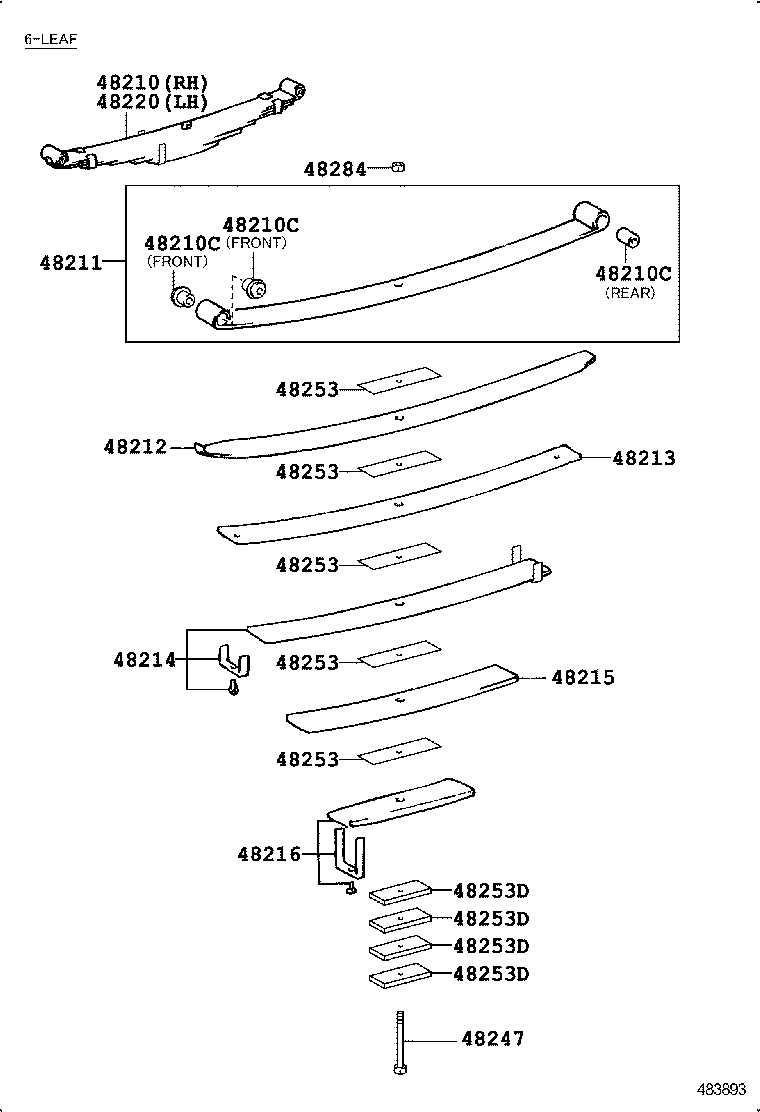 48247-3B490 BOLT, REAR SPRING, CENTER product image