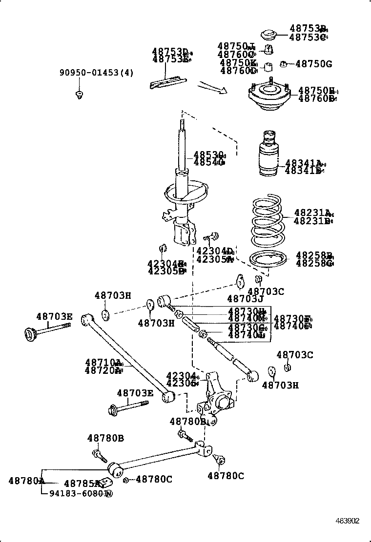 48046-21050 SEAT SUB-ASSY, SPRING U BOLT, RH product image