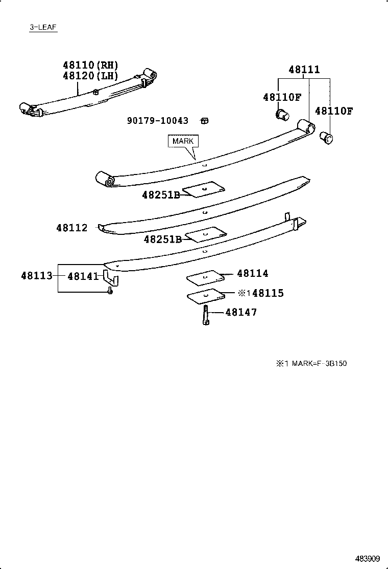 48141-3B060 CLIP, FRONT SPRING, NO.1 product image
