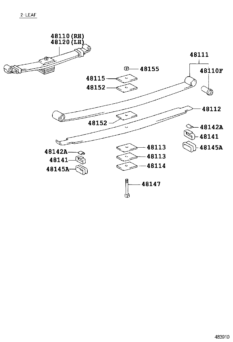 48141-3B060 CLIP, FRONT SPRING, NO.1 product image