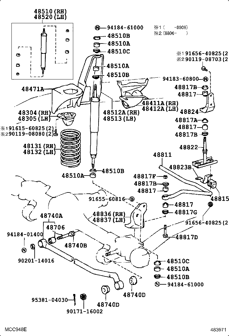 48191-60040 WEDGE, CASTER(FOR FRONT LEAF SPRING) product image
