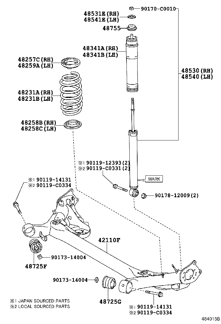 48231-02B01 SPRING, COIL, REAR RH product image