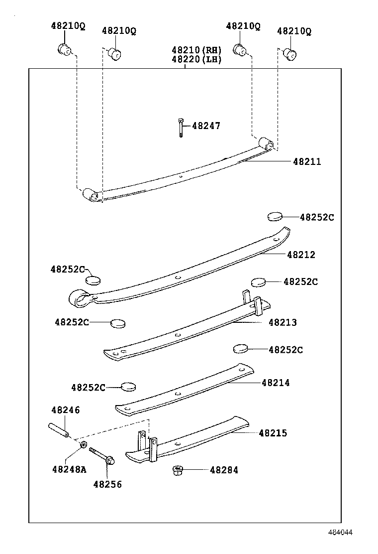 48032-60A60 LEAF, REAR SPRING, NO.2 product image