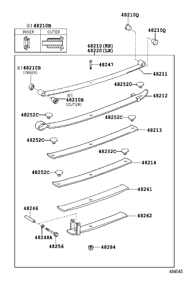 48032-60A60 LEAF, REAR SPRING, NO.2 product image