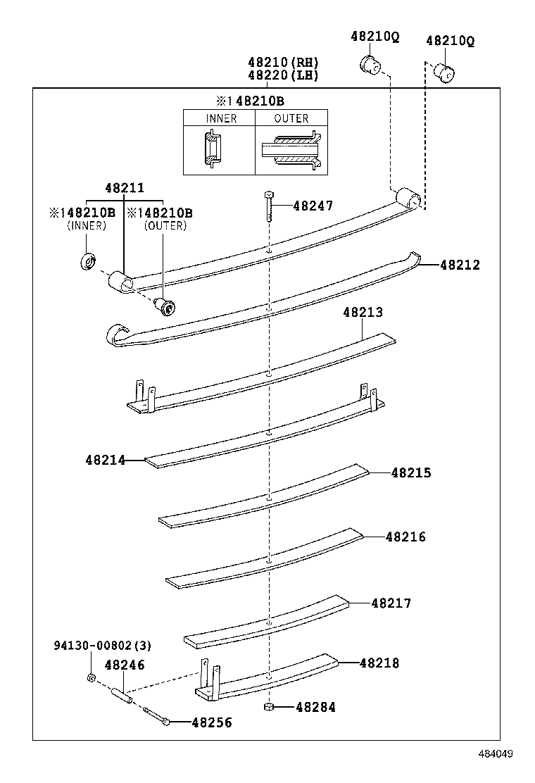 48032-60A60 LEAF, REAR SPRING, NO.2 product image