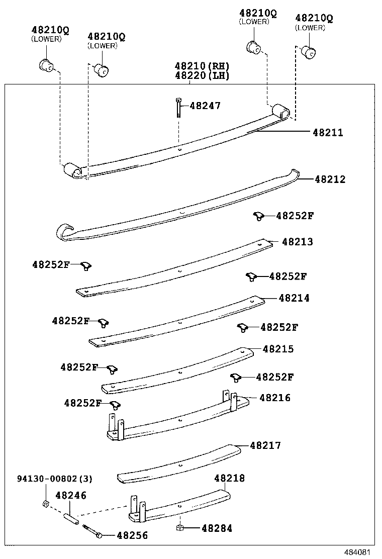 48210-60C30 SPRING ASSY, REAR RH product image