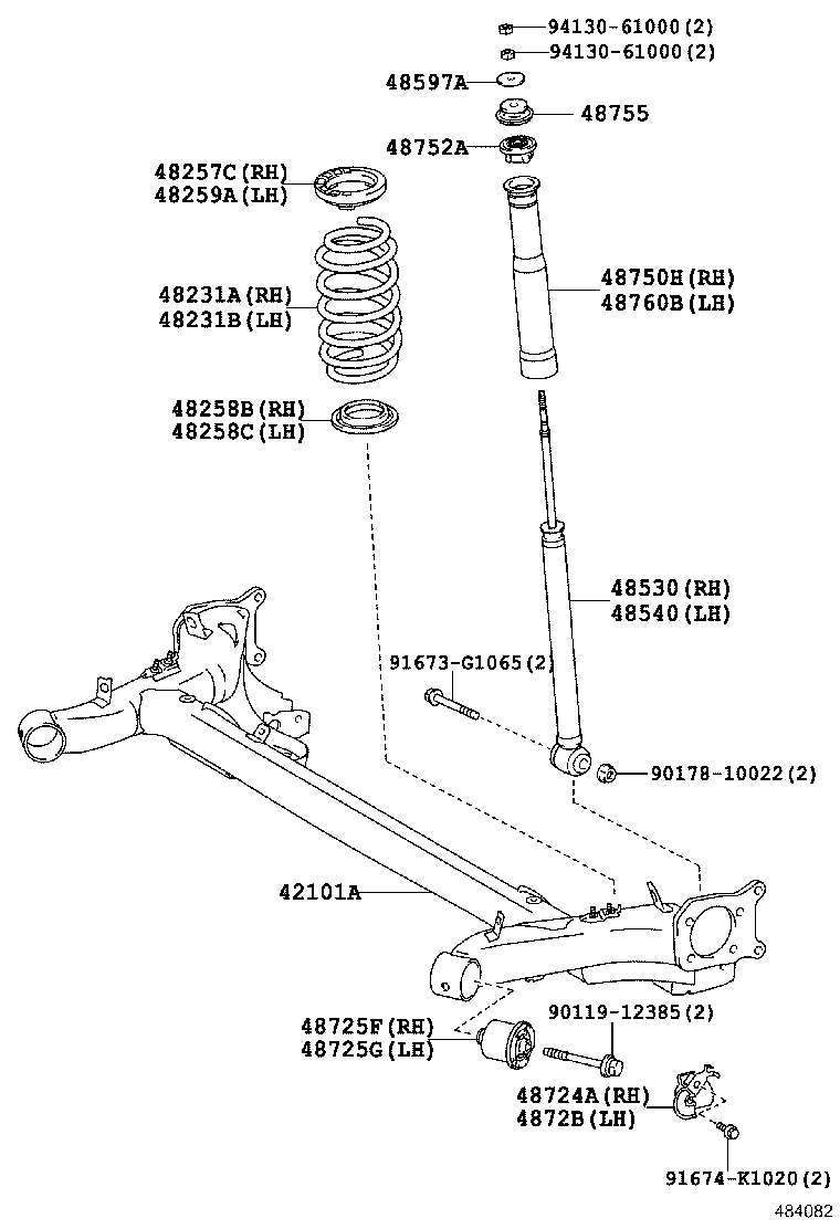 48231-52F30 SPRING, COIL, REAR RH product image