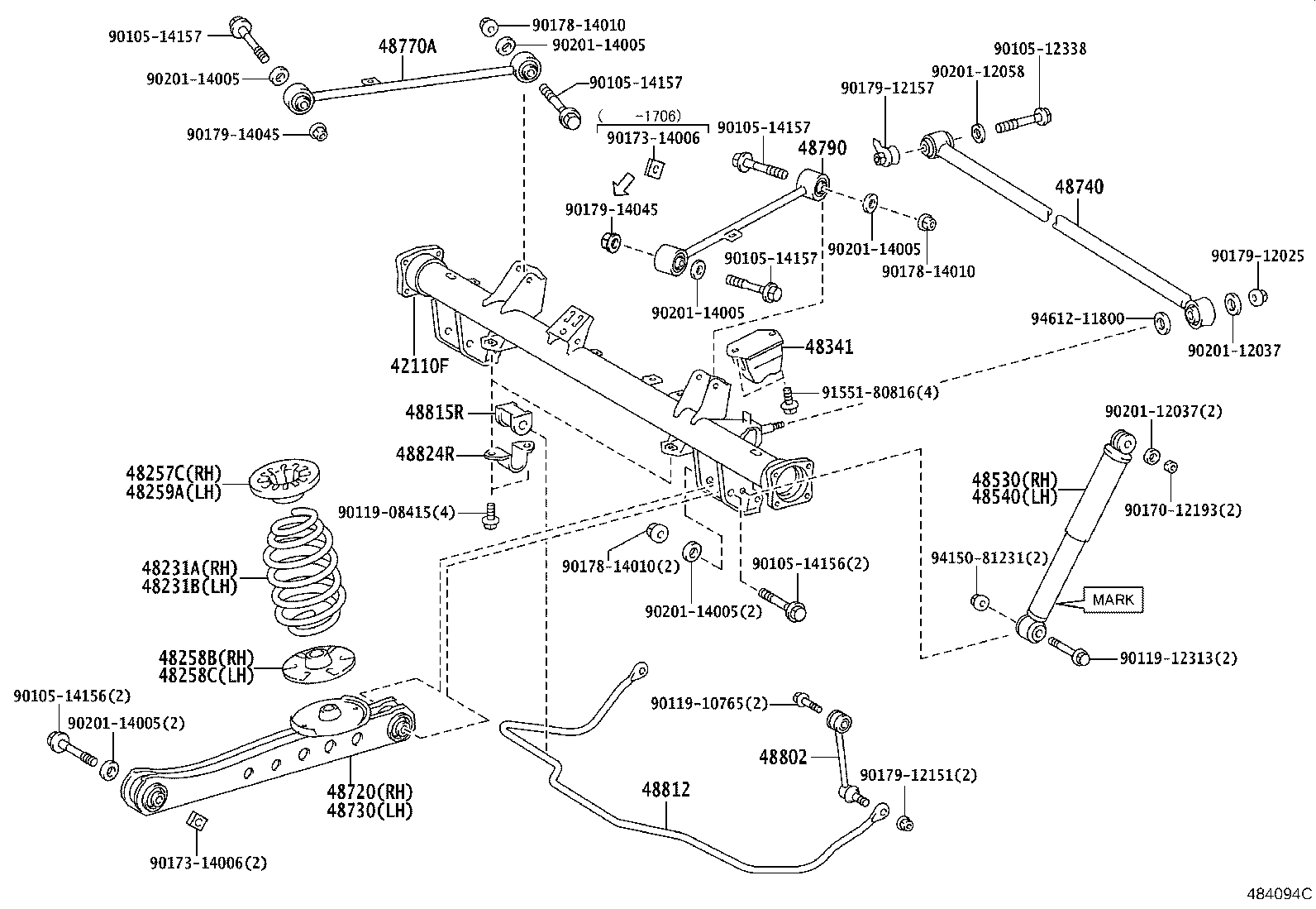 48812-52090 BAR, STABILIZER, REAR product image