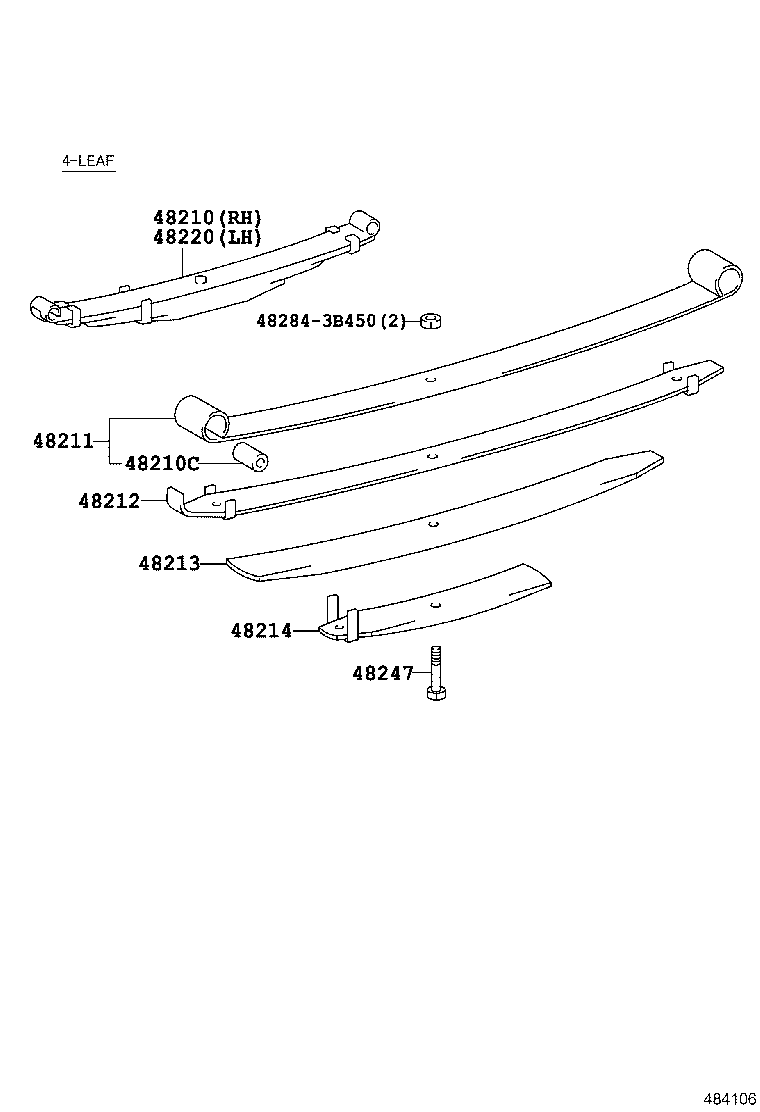 48212-26381 LEAF, REAR SPRING, NO.2 product image