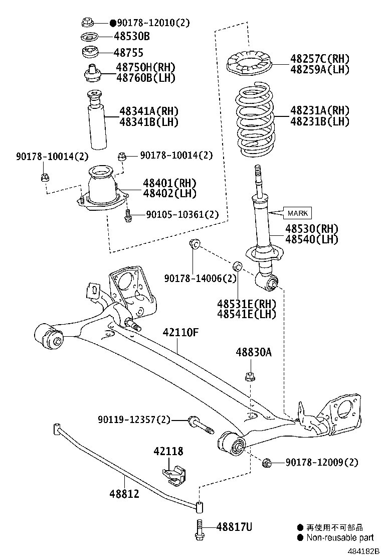 42110-52310 BEAM ASSY, REAR AXLE product image