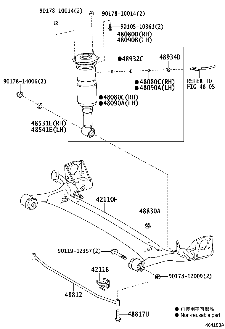 42305-32110 CARRIER SUB-ASSY, REAR AXLE, LH product image
