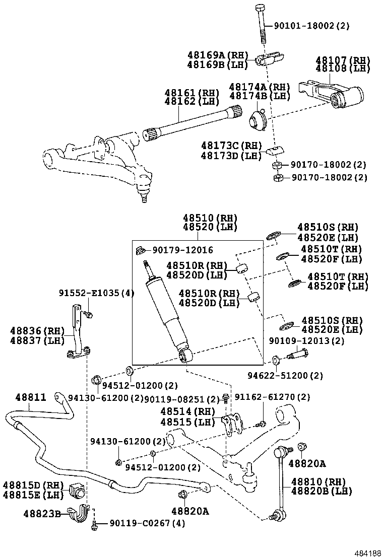 48108-0S010 ARM SUB-ASSY, ANCHOR, LH product image