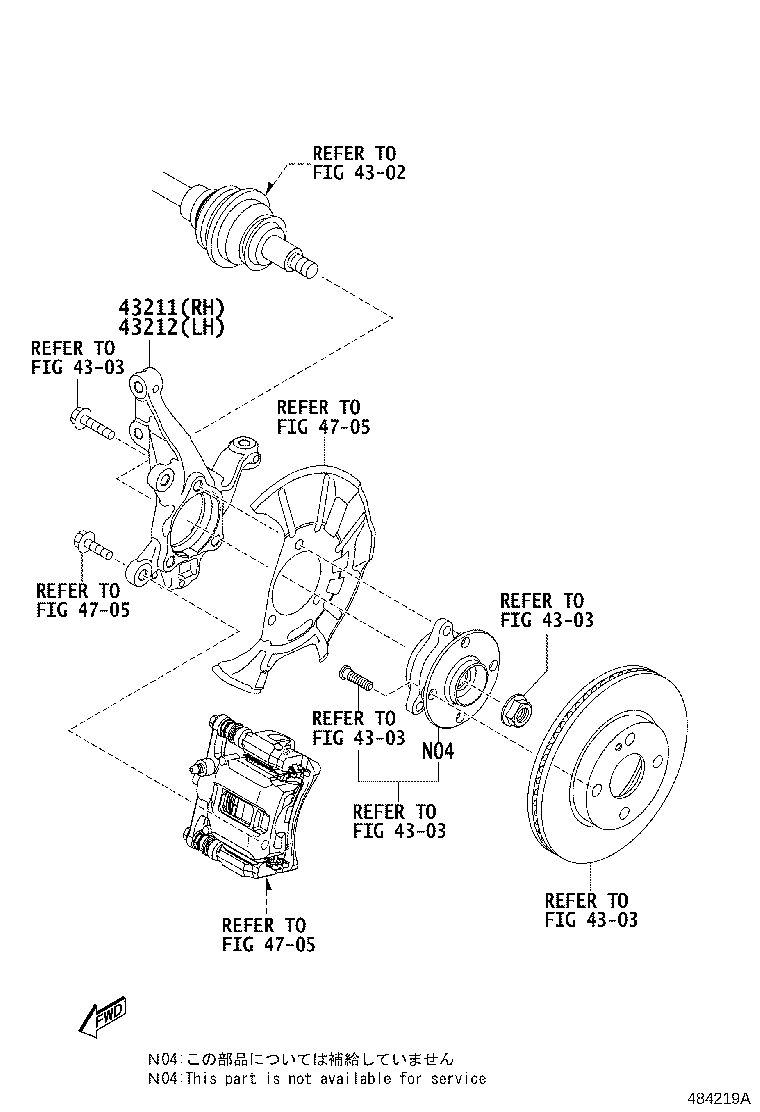 Toyota 43212-WB002 KNUCKLE, STEERING, LH