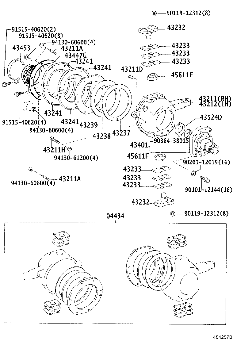43212-37060 KNUCKLE, STEERING, LH product image