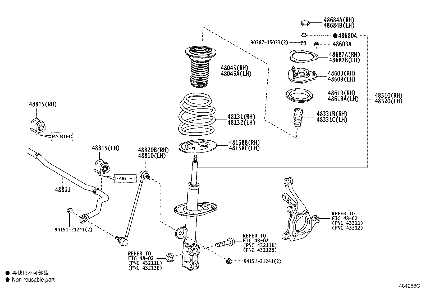 48131-42680 SPRING, FRONT COIL, RH product image