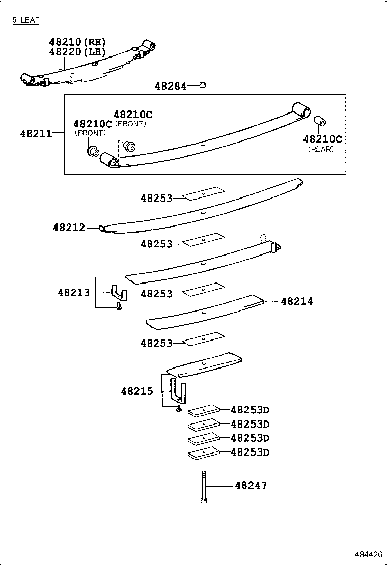 48247-3B490 BOLT, REAR SPRING, CENTER product image