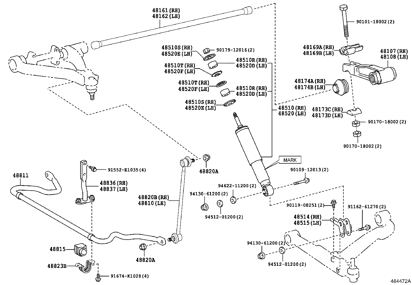 48510-80871 ABSORBER ASSY, SHOCK, FRONT RH product image