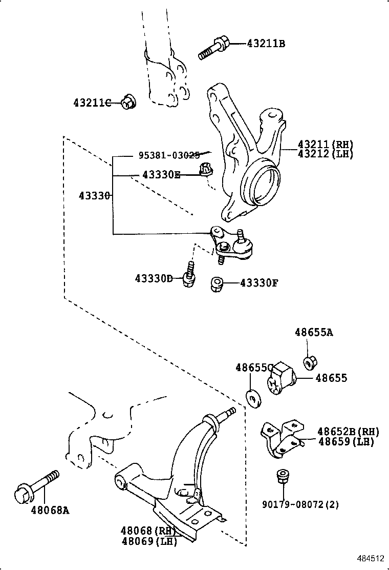 43212-12110 KNUCKLE, STEERING, LH product image