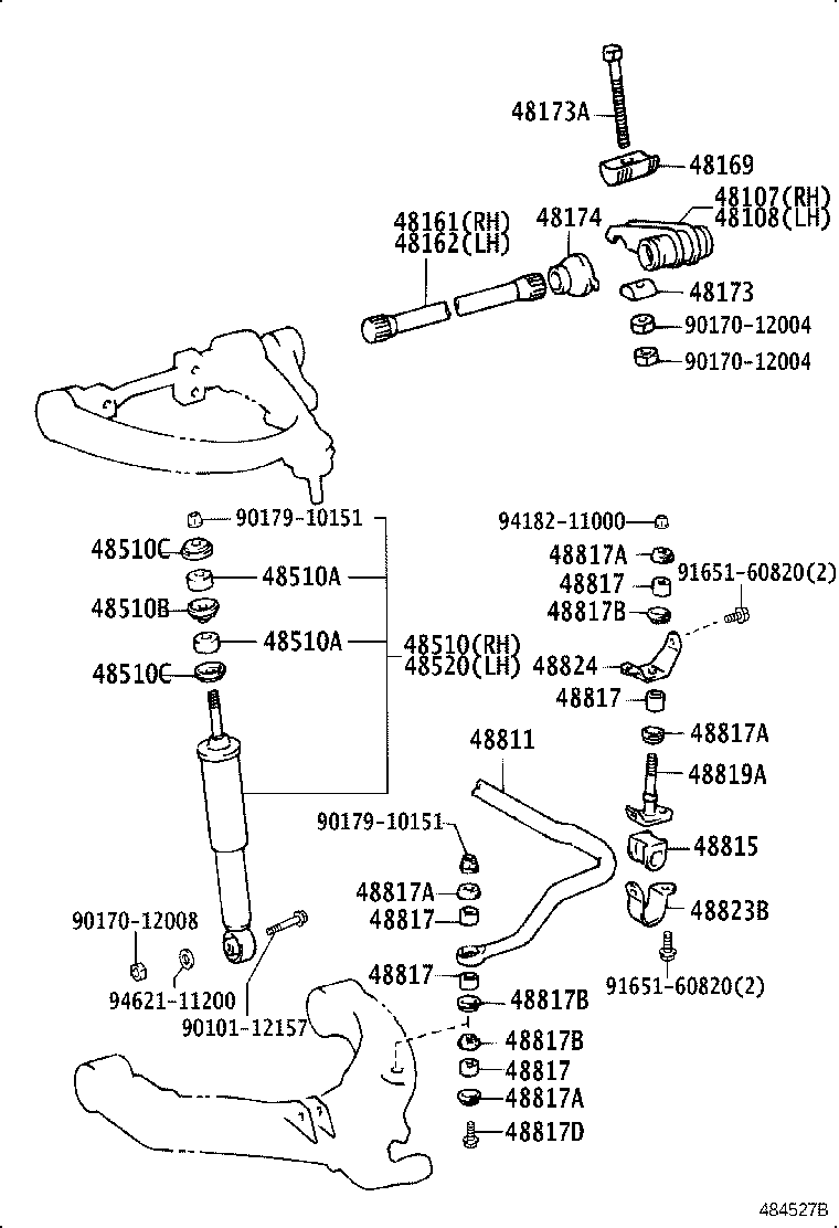 48108-26040 ARM SUB-ASSY, ANCHOR, LH product image