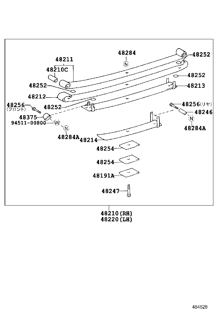 48247-3D010 BOLT, REAR SPRING, CENTER product image