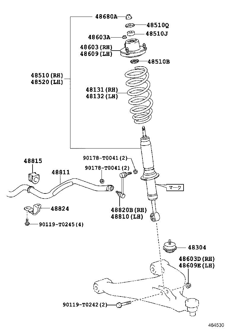 48131-0KC20 SPRING, FRONT COIL, RH product image