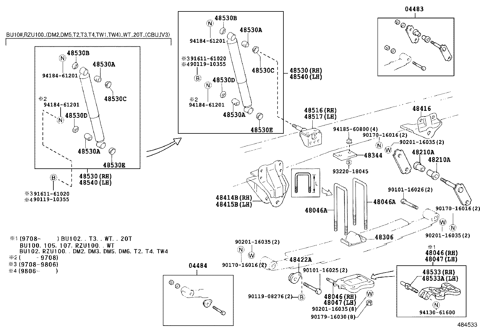 48247-3B511 BOLT, REAR SPRING, CENTER product image