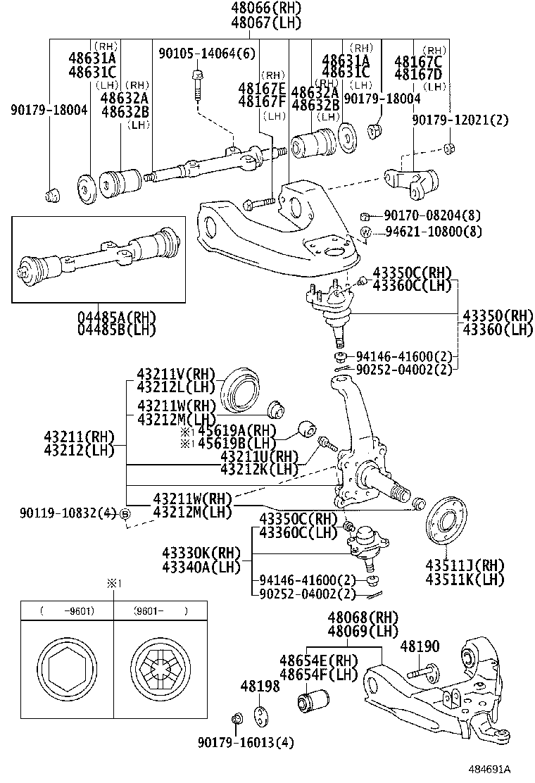 43330-39295 JOINT ASSY, LOWER BALL, FRONT RH product image