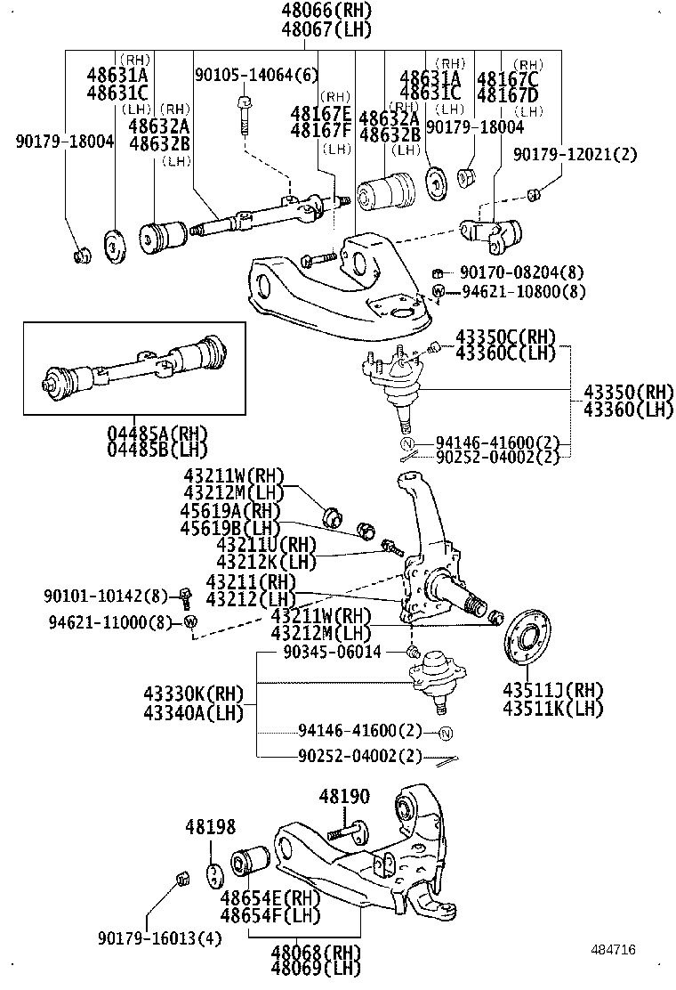 43201-35030 KNUCKLE, STEERING, RH product image